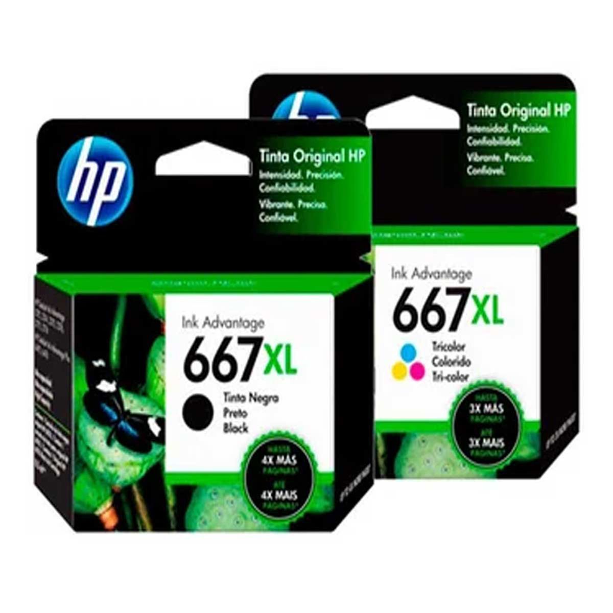 HP - Kit 2 Tintas Hp 667 Xl Black Y Tricolor