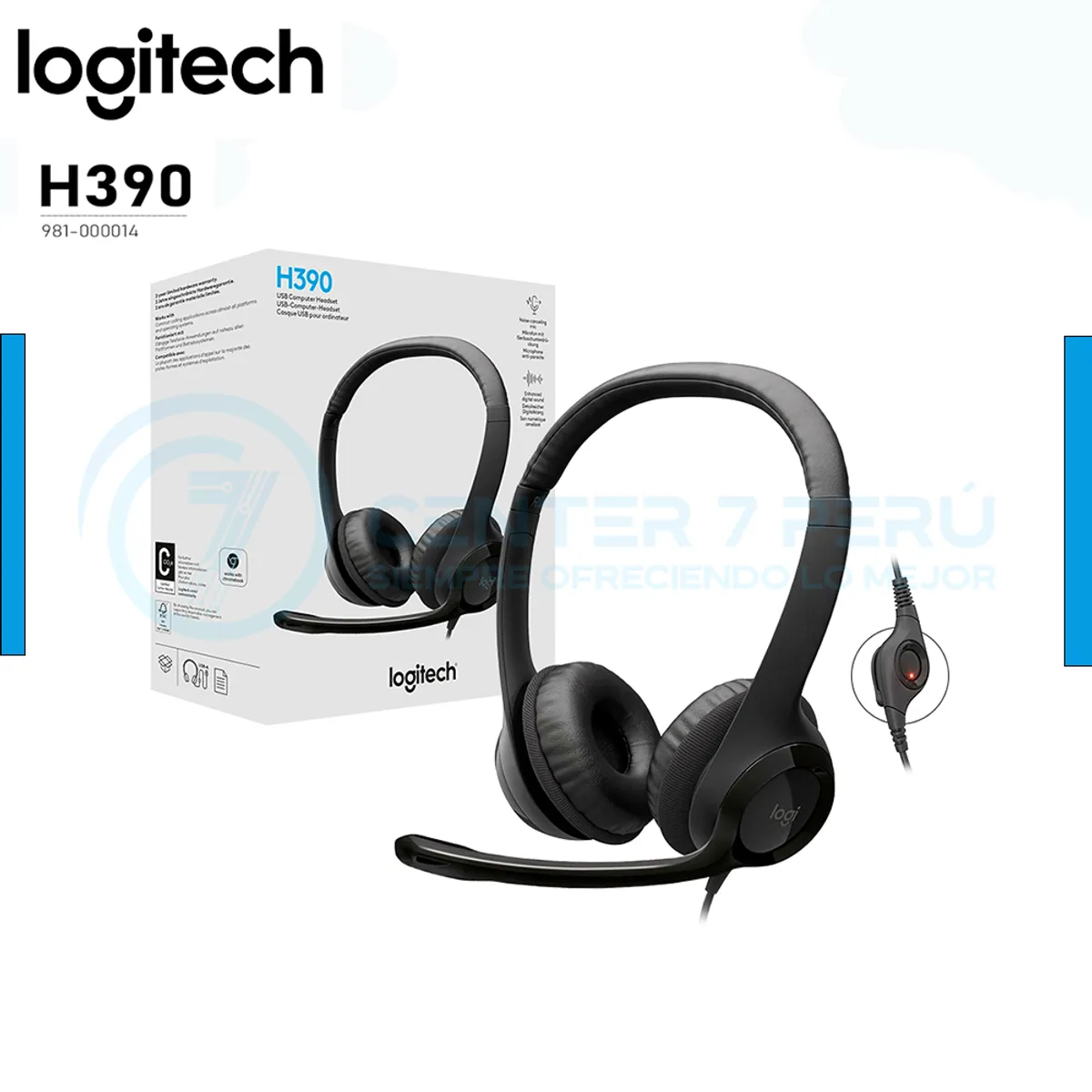 LOGITECH - Audífonos Inalámbricos Bluetooth Logitech H390 Negro