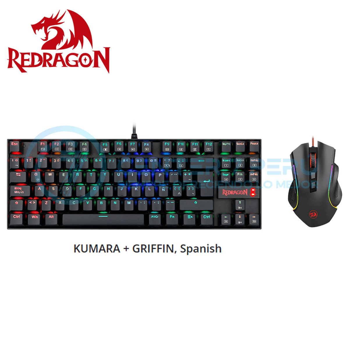 REDRAGON - Combo redragon mouse griffin + teclado kumara  k552rgb-ba-sp