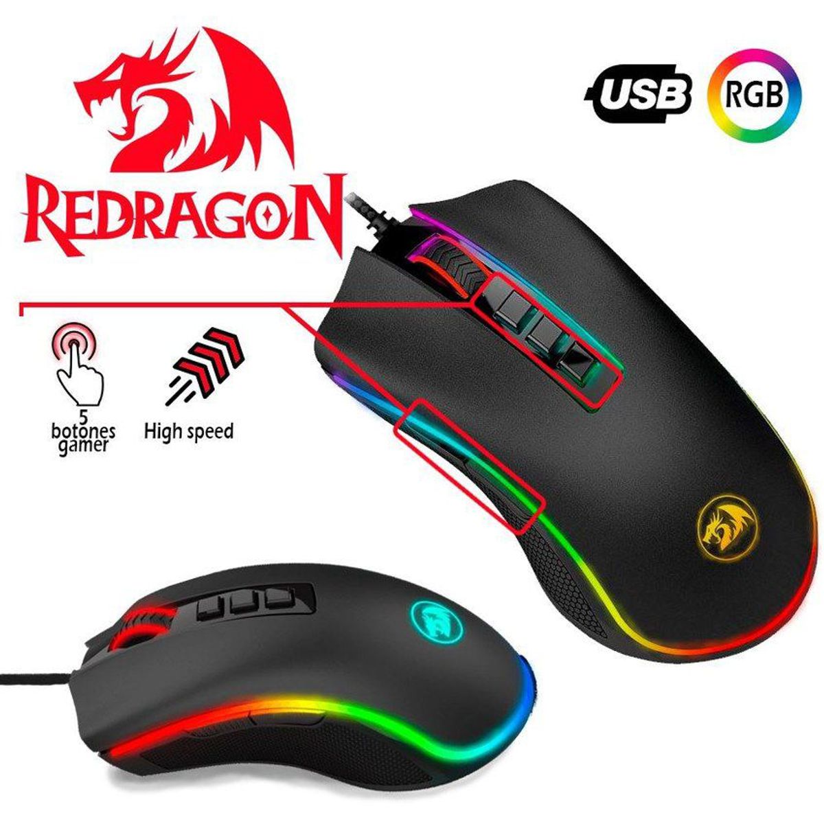 REDRAGON - Mouse gamer redragon cobra m711-negro