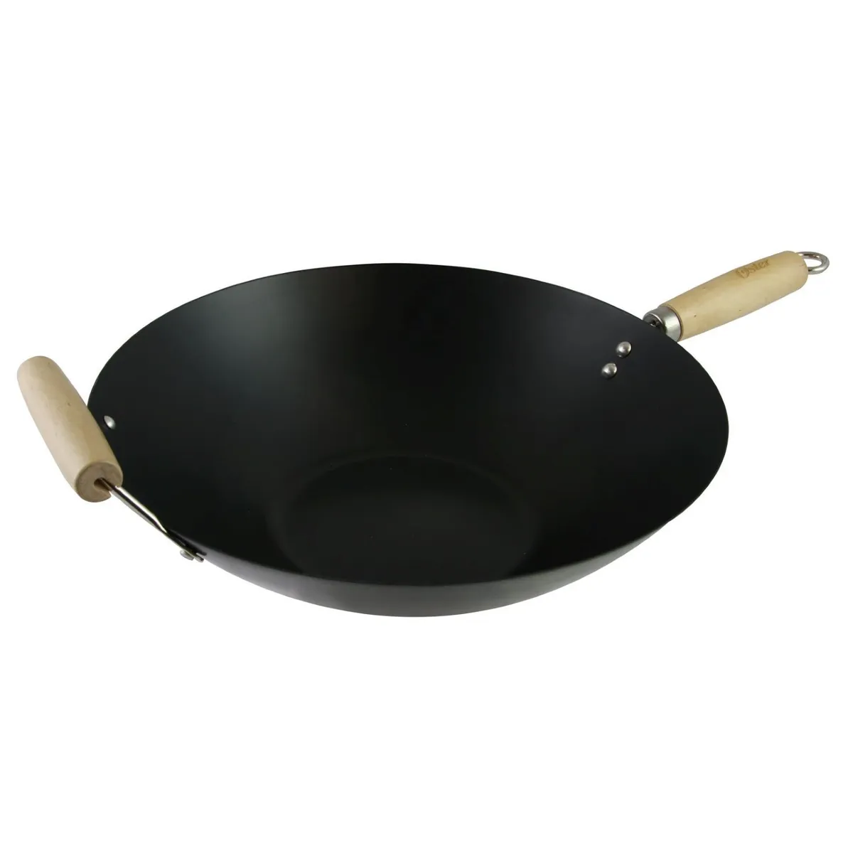 OSTER - Wok para cocina 34 cm Acero Vitrificado Findley Negro Oster