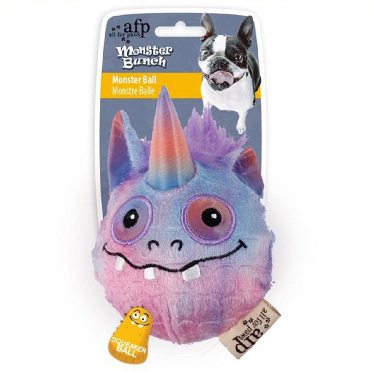 ALL FOR PAWS - Peluche para perros - Pelota Monster morado