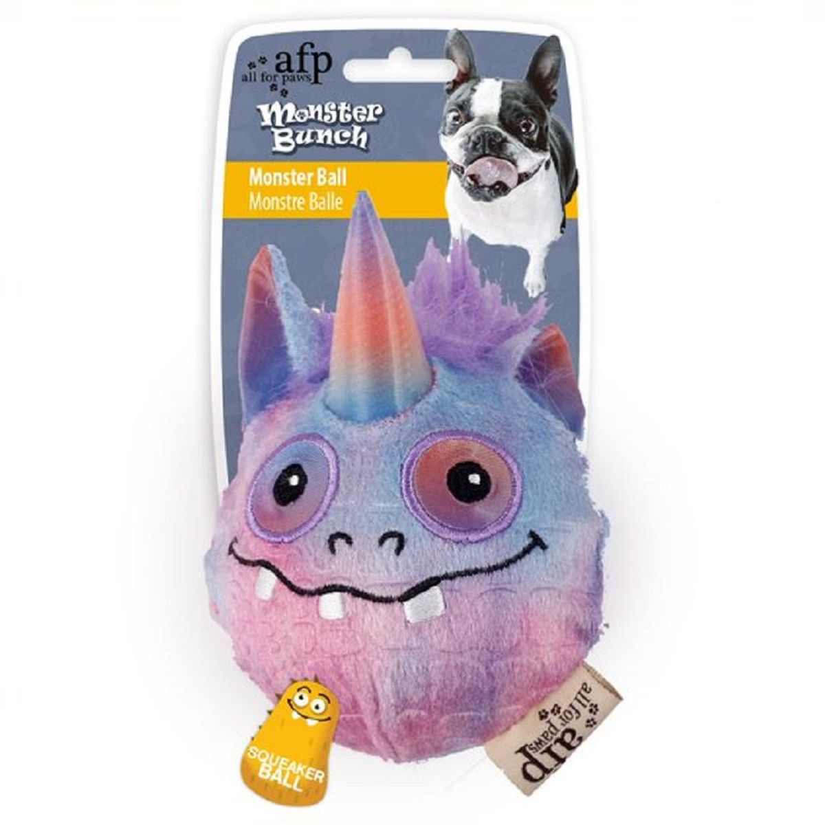 ALL FOR PAWS - Peluche para perros - Pelota Monster morado