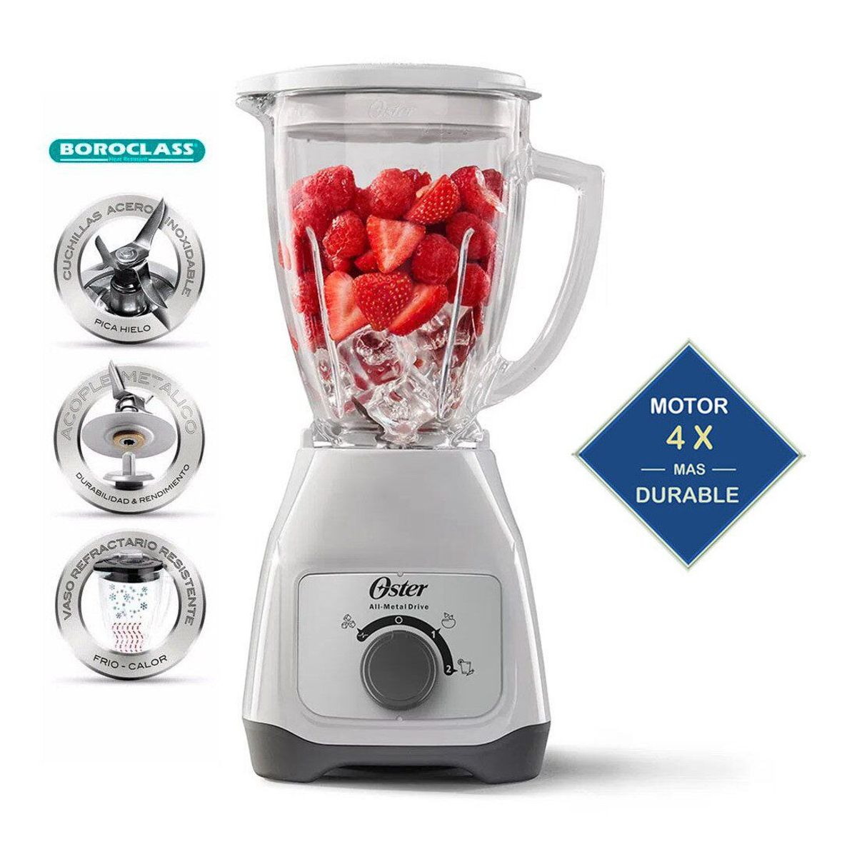 OSTER - Licuadora 1.5 L Control de Perilla BLSTKG-WRD