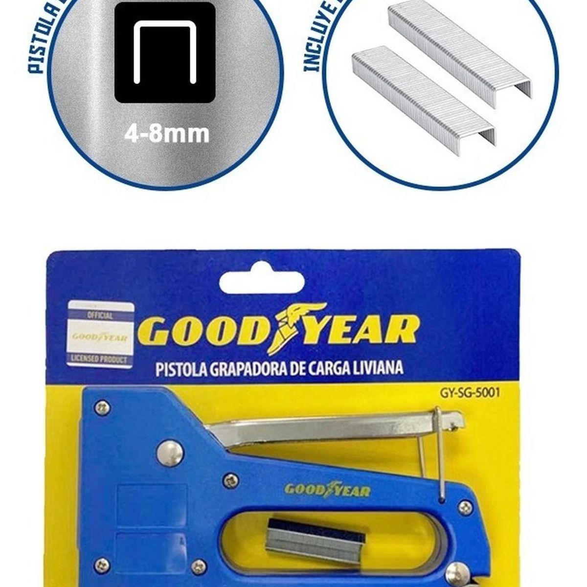 GOODYEAR - Engrampadora goodyear trabajo 4 - 8 mm tapetes alfombras