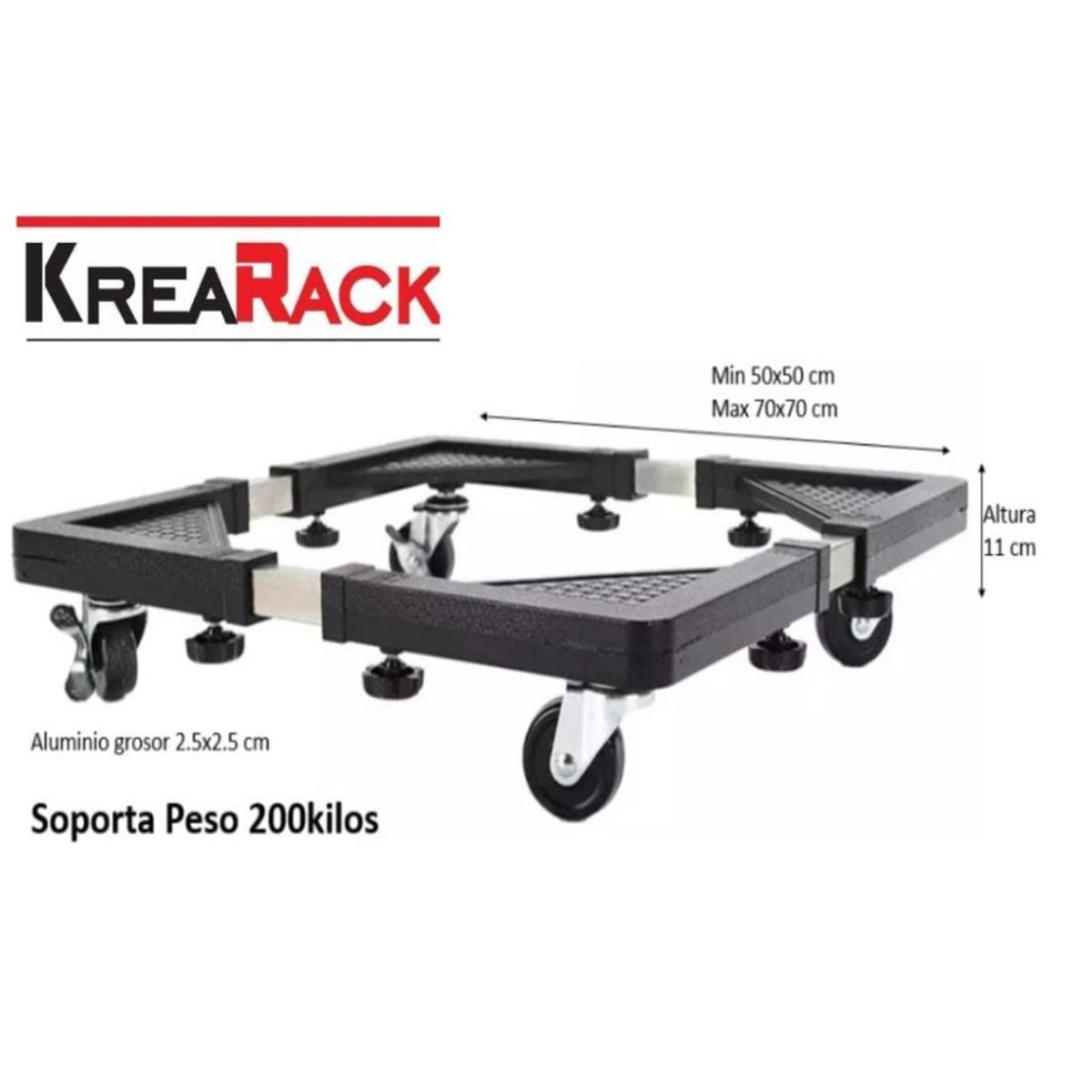 GENERICO - Base grueso Con Ruedas Para Cocina refri 200kg