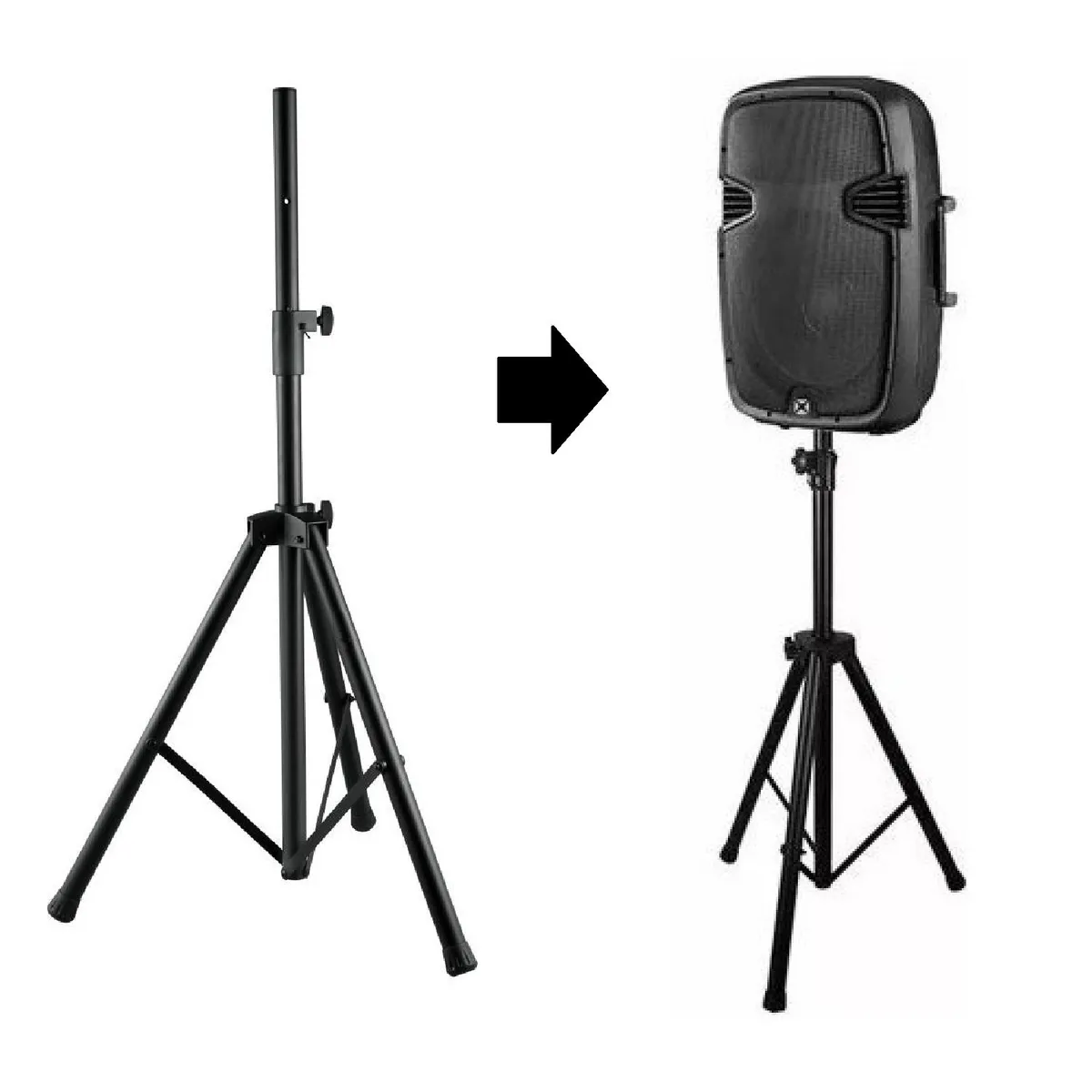 GENERICO - Soporte Trípode para Parlante Activo Portatil Negro