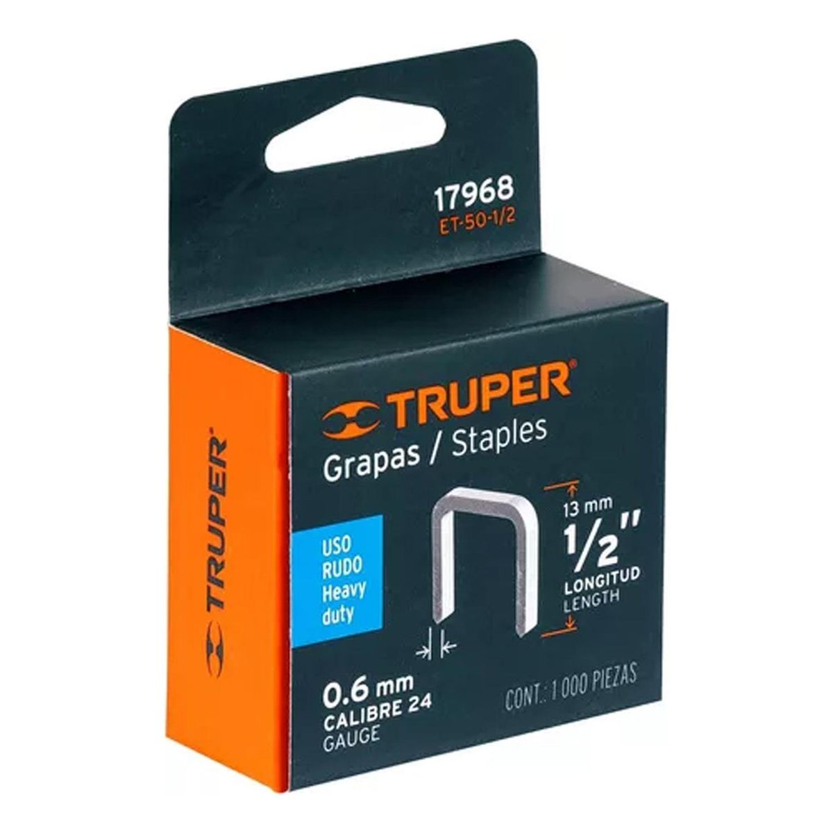 TRUPER - Grapa para engrapadora 1/2" x 1000 unid truper 17968