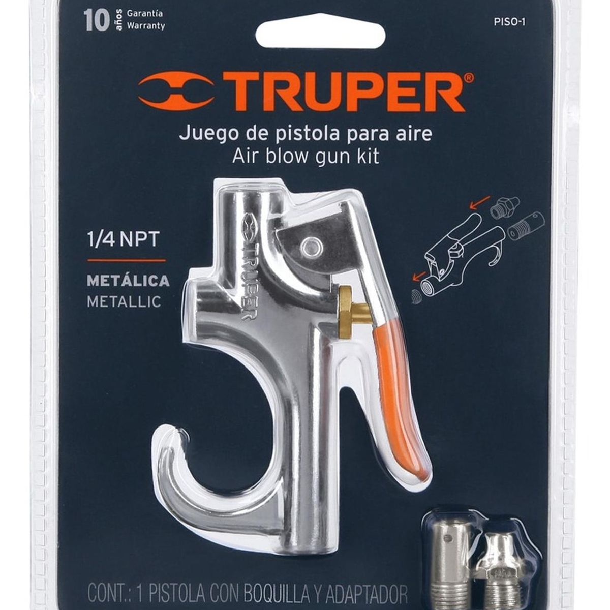TRUPER - Pistola mini metálica para sopladora 1/4" npt truper 19023