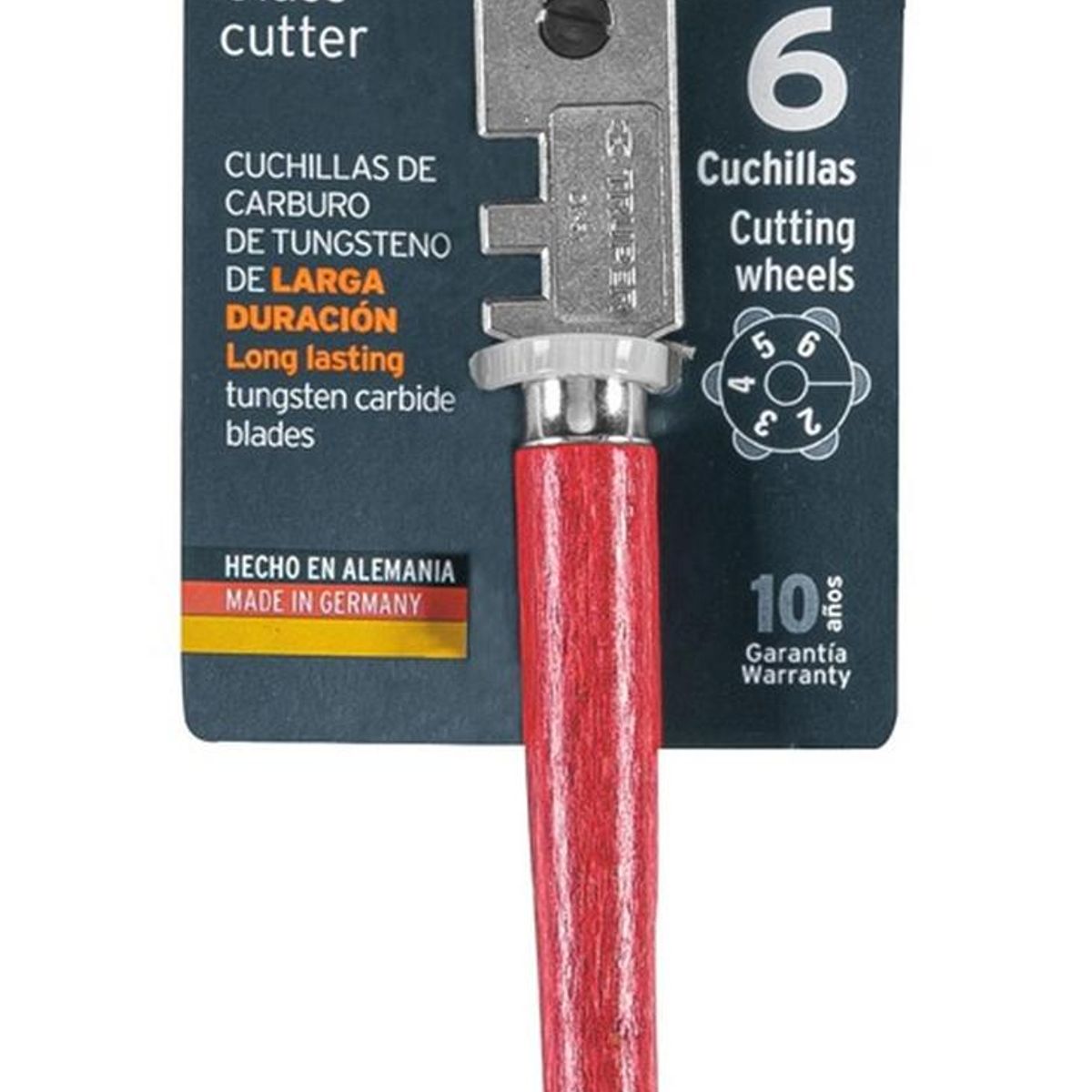 TRUPER - Corta vidrio mango de madera 6 cuchillas 4.5 mm truper 12954