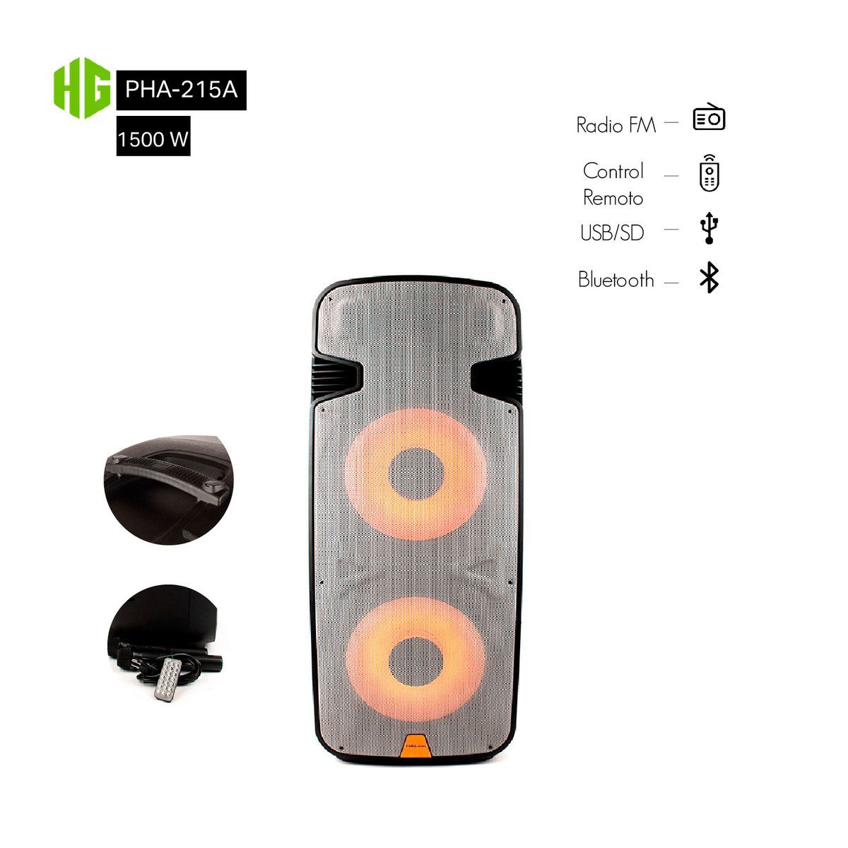 HALION - PARLANTE ACTIVO HALION PHA-215A DOBLE 15