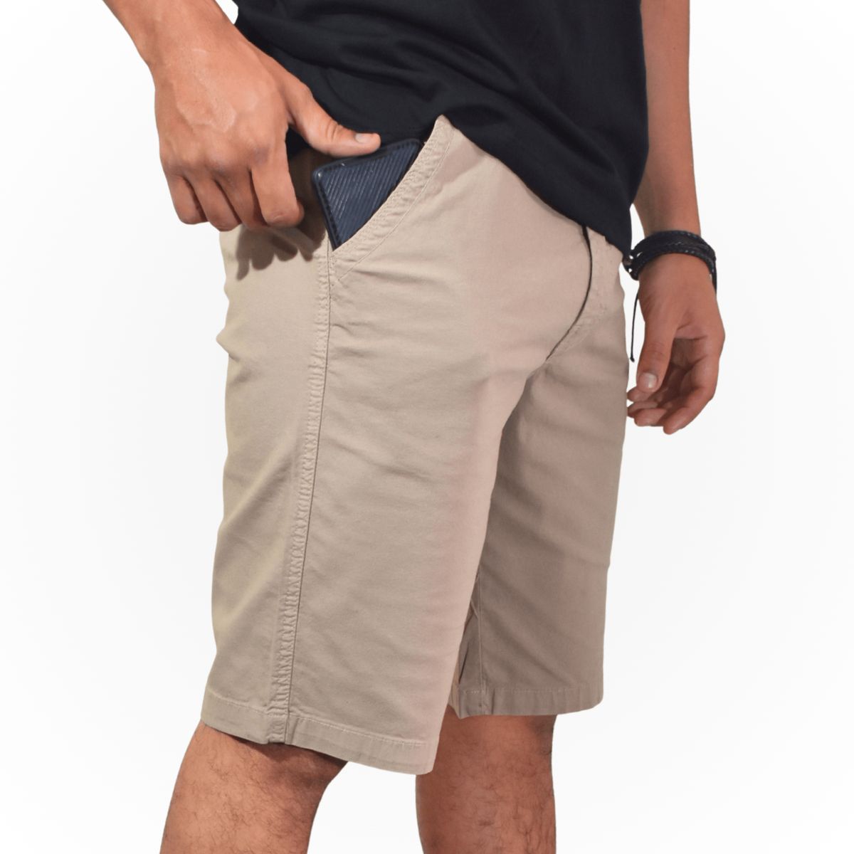 YONISTERS CLOTHING - Short de Algodón Drill Hombre Slim Fit Casual y de Vestir YONISTERS - Estilo Versátil - Beige