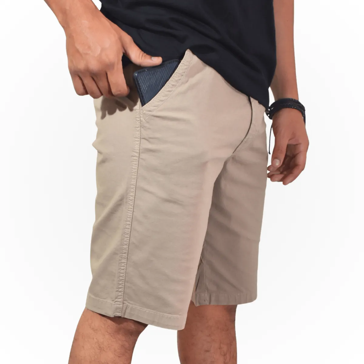 YONISTERS CLOTHING - Short de Algodón Drill Hombre Slim Fit Casual y de Vestir YONISTERS - Estilo Versátil - Beige