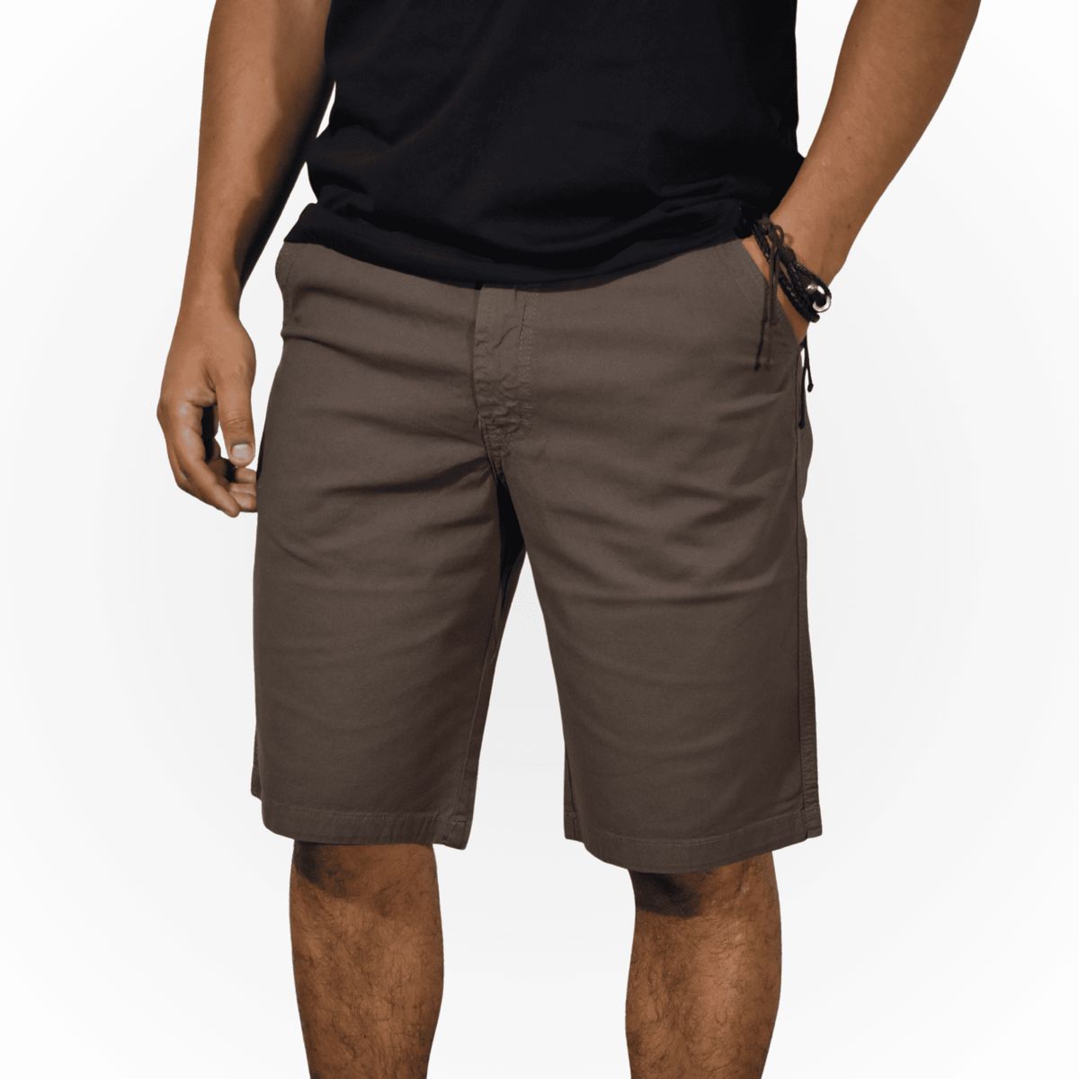YONISTERS CLOTHING - Short de Algodón Drill Hombre Slim Fit Casual y De Vestir YONISTERS - Estilo Versátil - Marrón