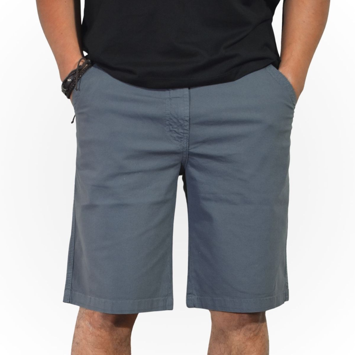 YONISTERS CLOTHING - Short de Algodón Drill Hombre Slim Fit Casual y De Vestir YONISTERS - Estilo Versátil - Plomo Claro