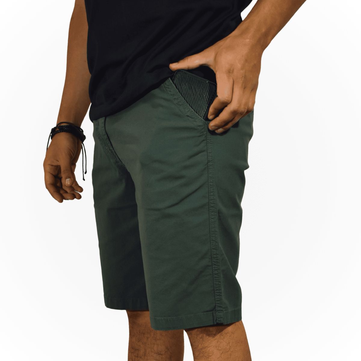 YONISTERS CLOTHING - Short de Algodón Drill  Hombre Slim Fit Casual y De Vestir YONISTERS - Estilo Versátil -  Verde