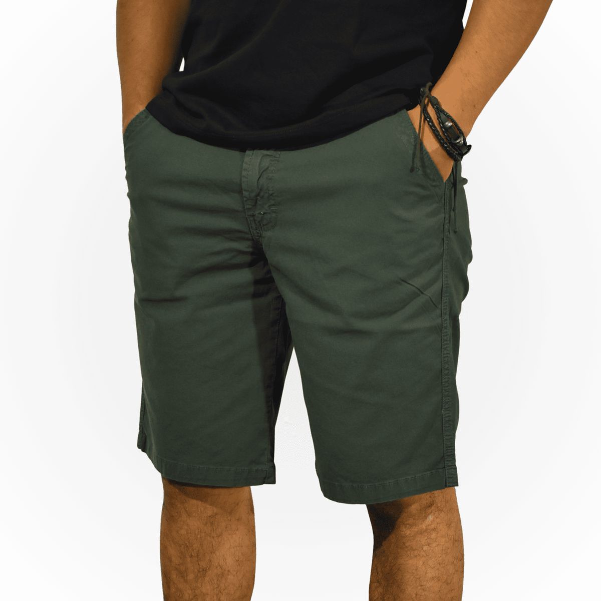 YONISTERS CLOTHING - Short de Algodón Drill  Hombre Slim Fit Casual y De Vestir YONISTERS - Estilo Versátil -  Verde