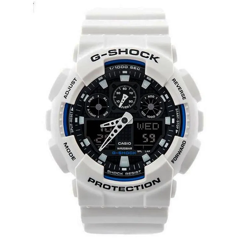 CASIO - Reloj de Resina G-Shock GA-100B-7A Blanco