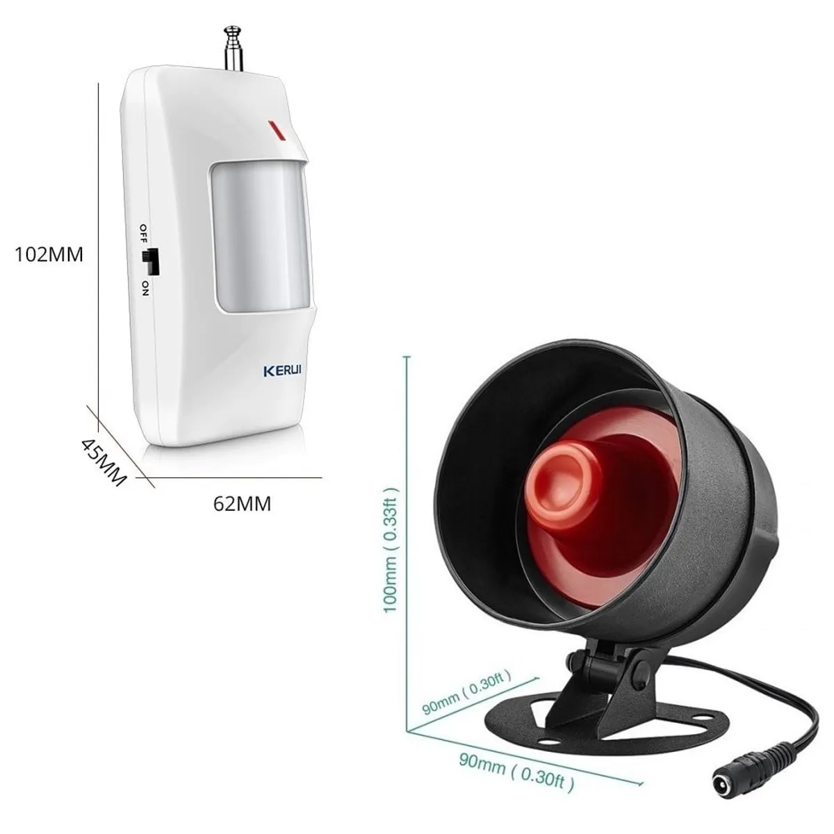 GENERICO - Sirena Wifi Alarma + Sensor Movimiento 110db Seguridad App Tuya Smart