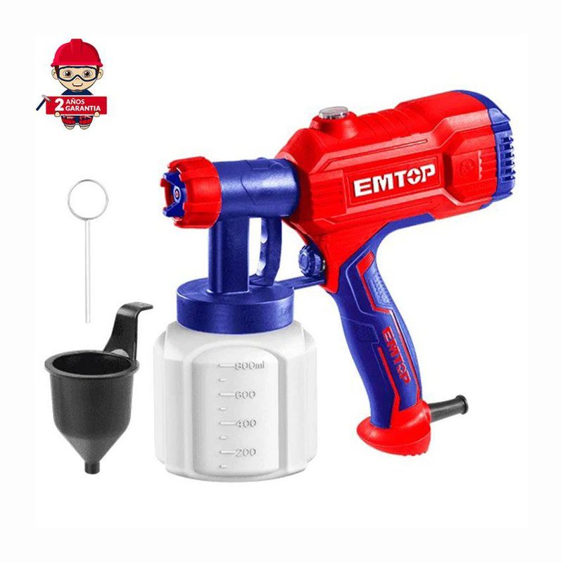 EMTOP - PISTOLA DE PINTAR 450W COMPRESORA 800ML ELÉCTRICA EMTOP - ESGN35001
