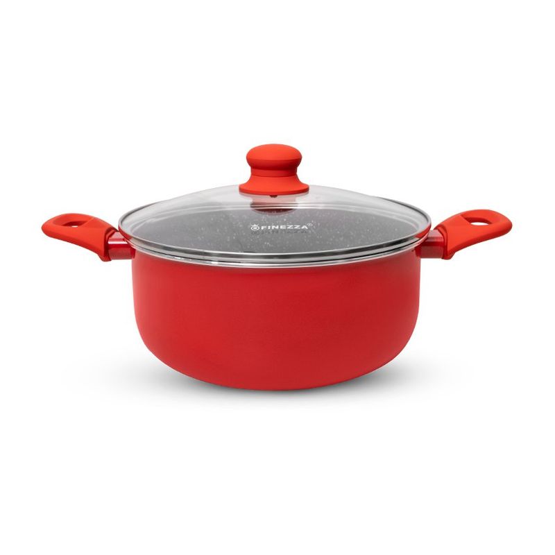 FINEZZA - Olla Antiadherente Ultragranito Rojo de 24 Cm FINEZZA FZ-X334TM