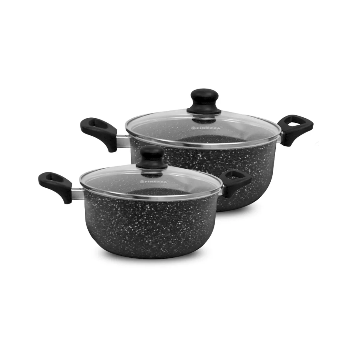 FINEZZA - Juego de Ollas FINEZZA Antiadherente Ultragranito de 11 Piezas Negro FZ-X1705M