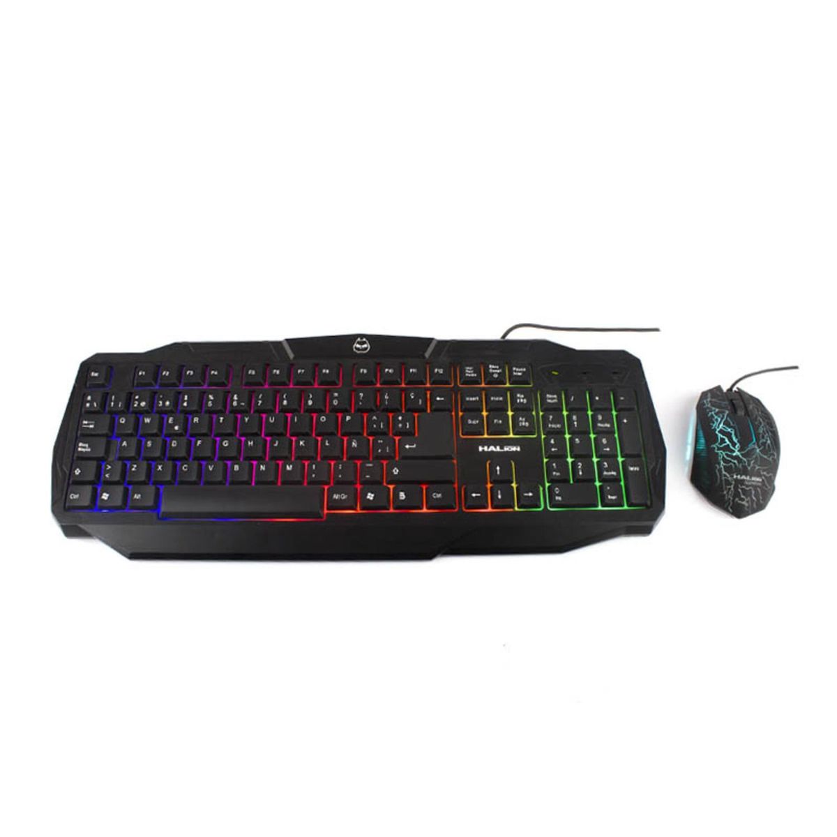 HALION - Kit TecladoMouse Halion HA-805C Rainbow Gamer Retroiluminado