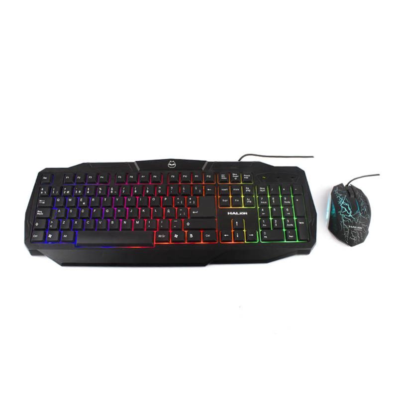 HALION - Kit TecladoMouse Halion HA-805C Rainbow Gamer Retroiluminado