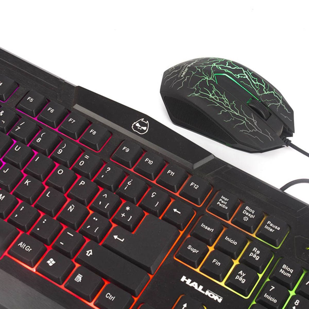HALION - Kit TecladoMouse Halion HA-805C Rainbow Gamer Retroiluminado