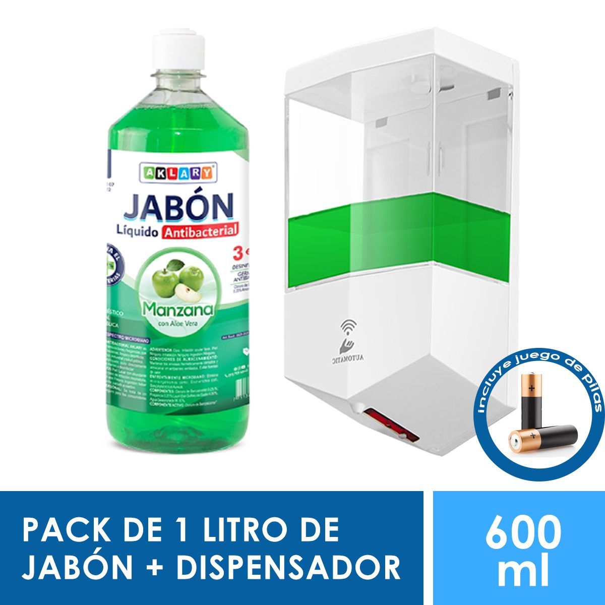 EXORIAM - Dispensador de Jabon Con sensor Automático 600 ml