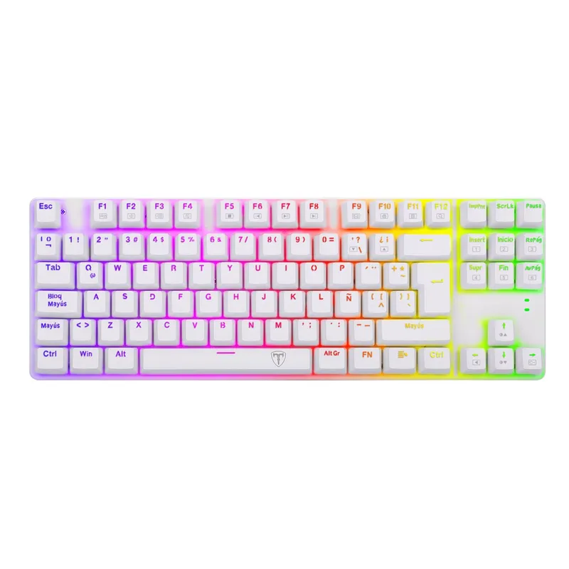 T DAGGER - Teclado Mecanico T-Dagger T-TGK315W-RD SP BORA RGB Blanco red switch