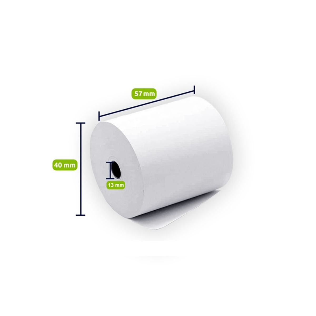 JPSYSTEMS - Caja 100 rollos 57x40 contómetro papel térmico 57x40mm 55gr