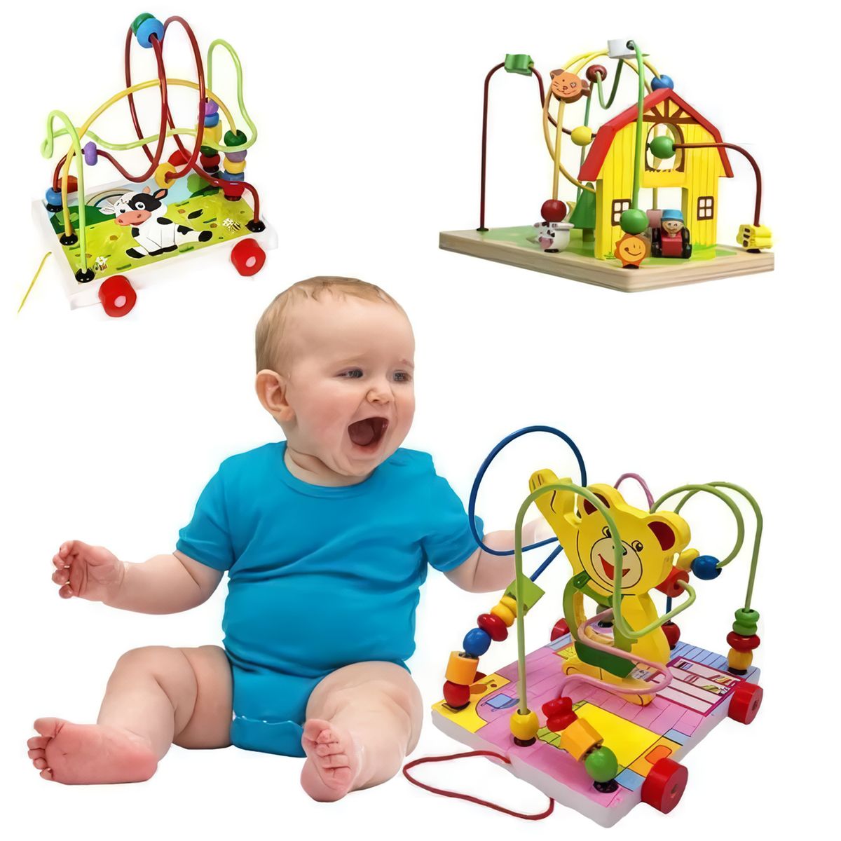 GENERICO - Juego Didáctico Circuito de Madera  Diseño Aleatorio