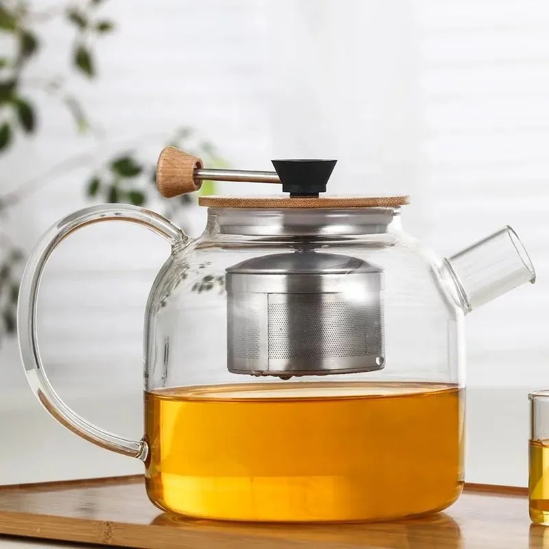SIN BARROTES - Teteras infusoras de Borosilicato y acero inoxi Green tea room