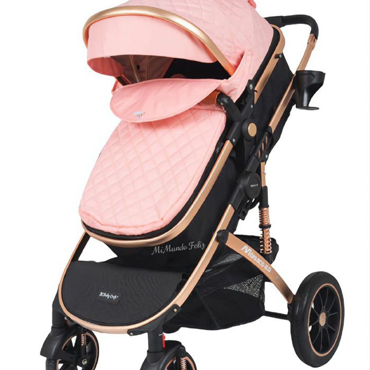 BABY HAPPY - Coche Moises para Bebe Aluminio Deluxe Pink