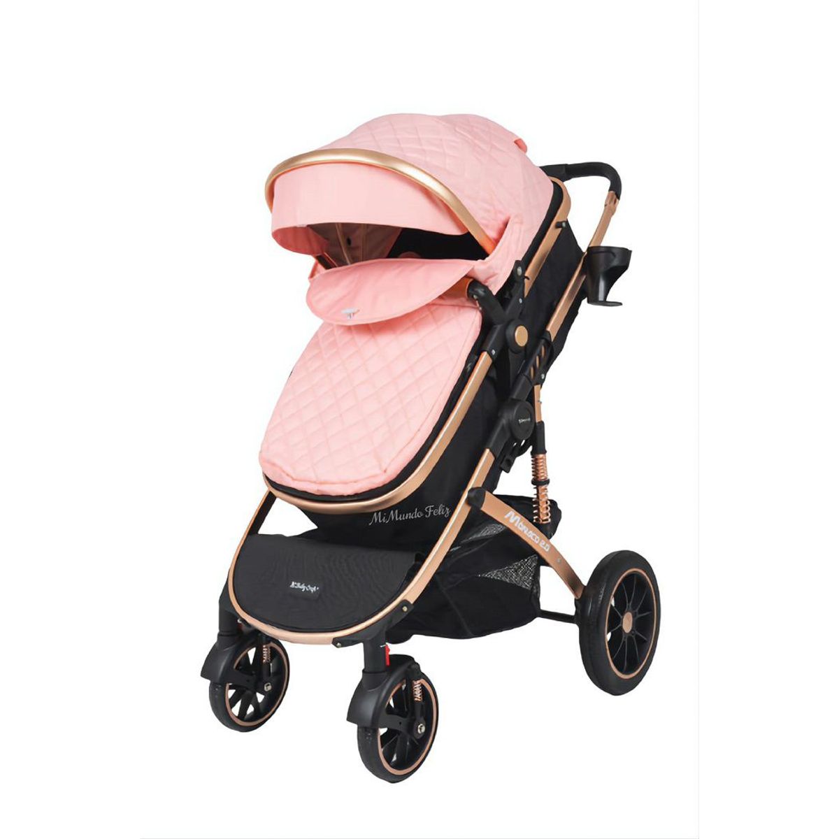 BABY HAPPY - Coche Moises para Bebe Aluminio Deluxe Pink