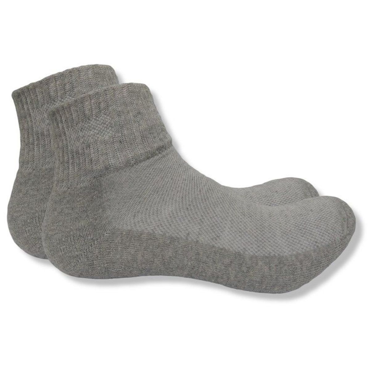 GENERICO - Medias Tobilleras de Algodón Peruano Color Gris - Pack de 3 pares