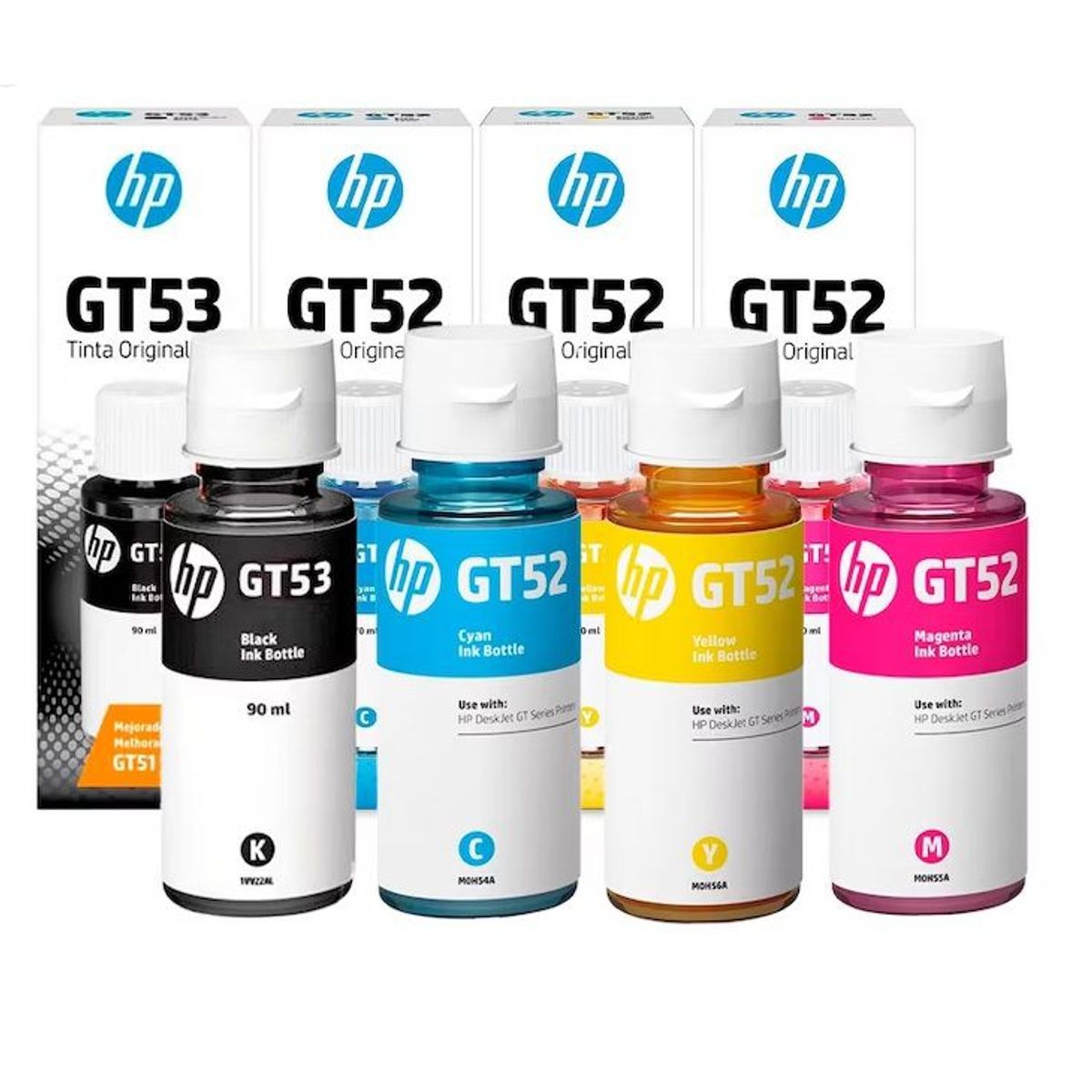 HP - Pack Tinta HP Gt52 Gt53 Negro Cyan Amarillo Mag