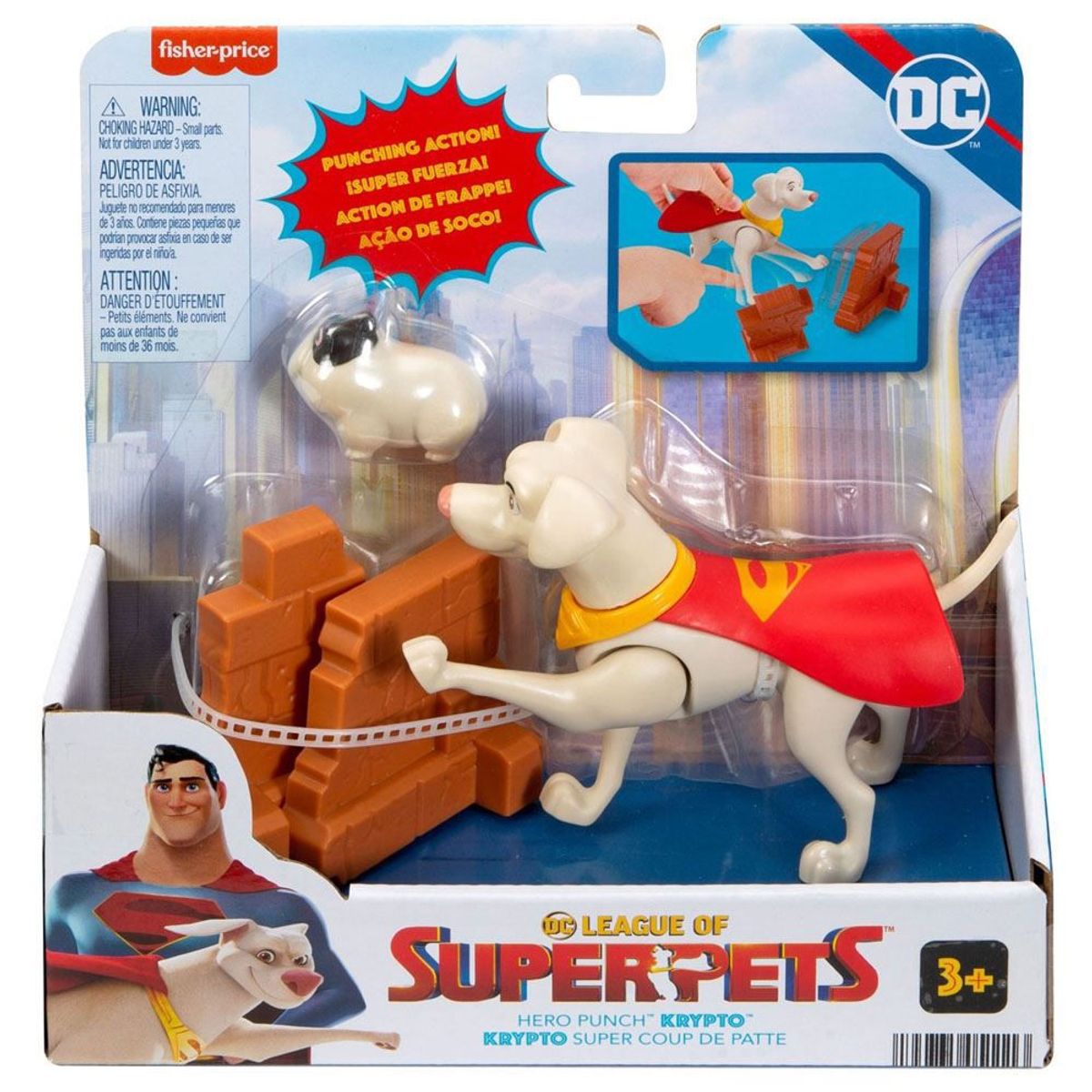 FISHER PRICE - Dc Super Pets Figura Héroe Punch Krypto