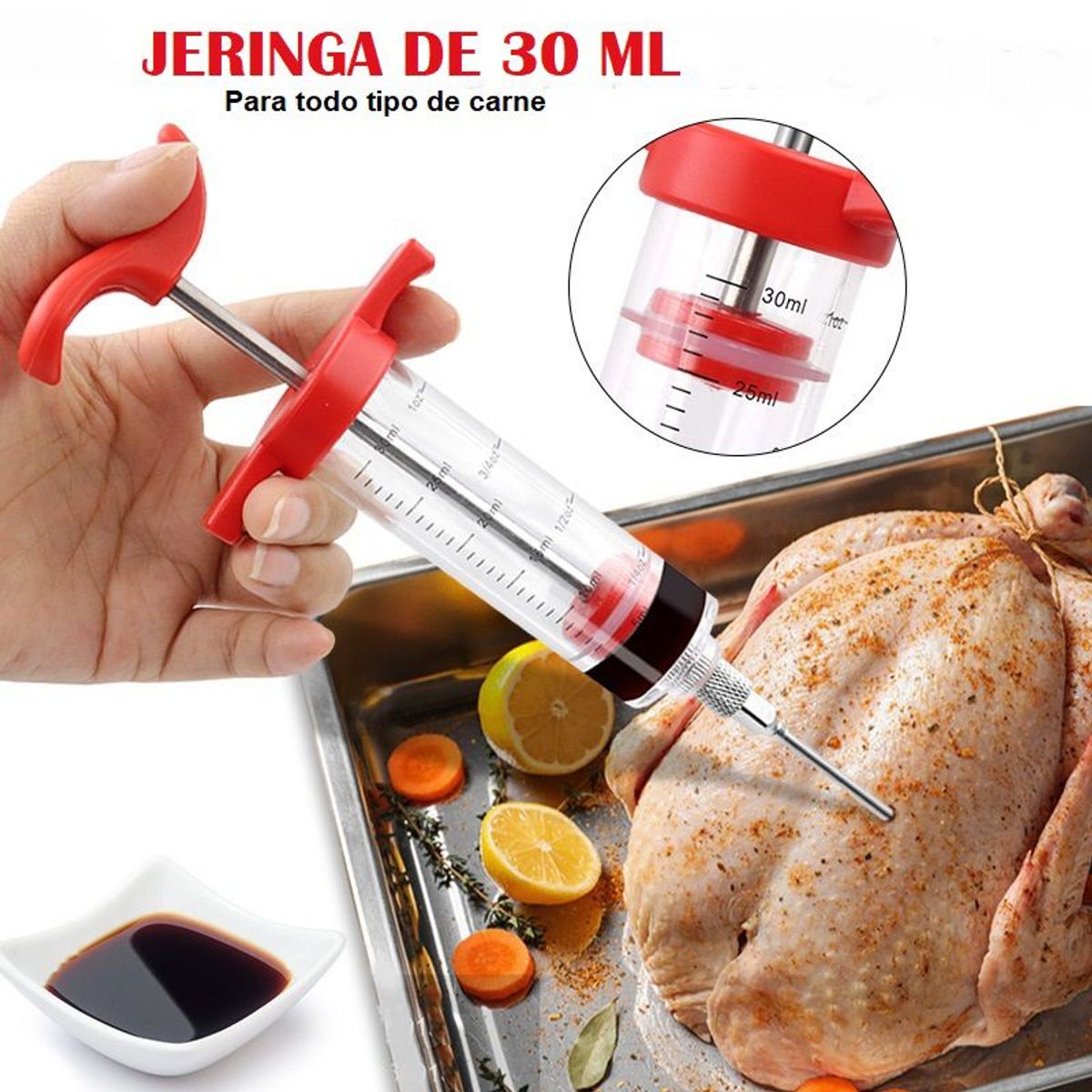 GENERICO - Jeringa para inyectar Pavo carne pollo y salsas en navidad