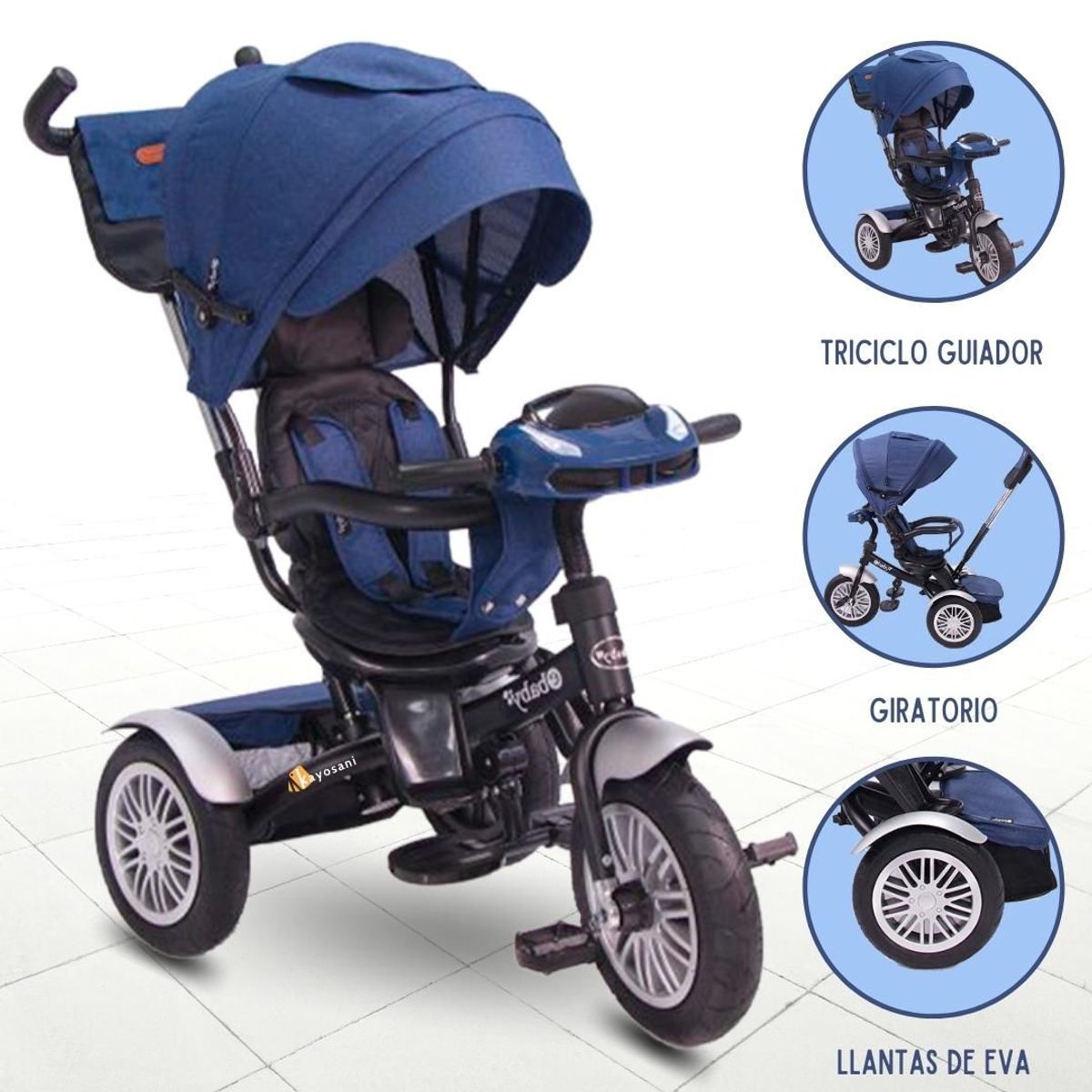 EBABY - TRICICLO REVERSIBLE EBABY ZOE BLUE