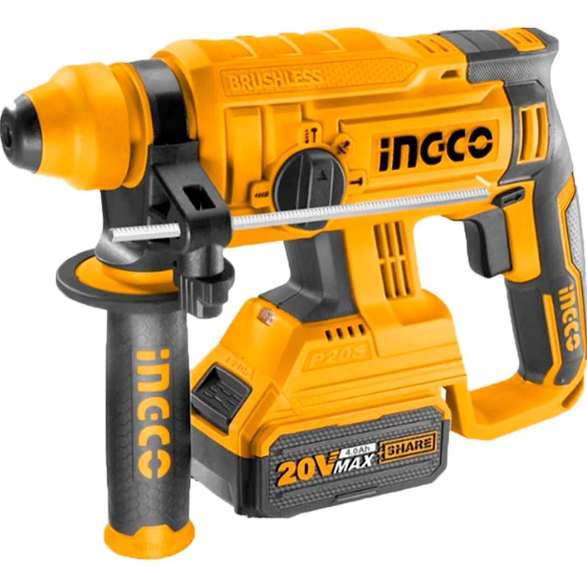 INGCO TOOLS - Rotomartillo INGCO 20V SDS Plus Brushless + Cinceles Bolso