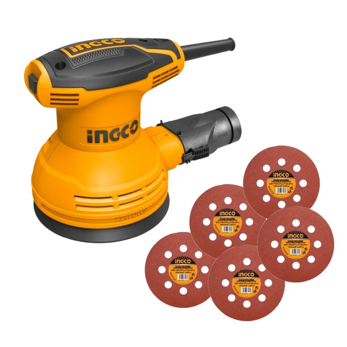 INGCO TOOLS - Lijadora Roto Orbital Ingco RS3208  5" 320W + 5 Lijas