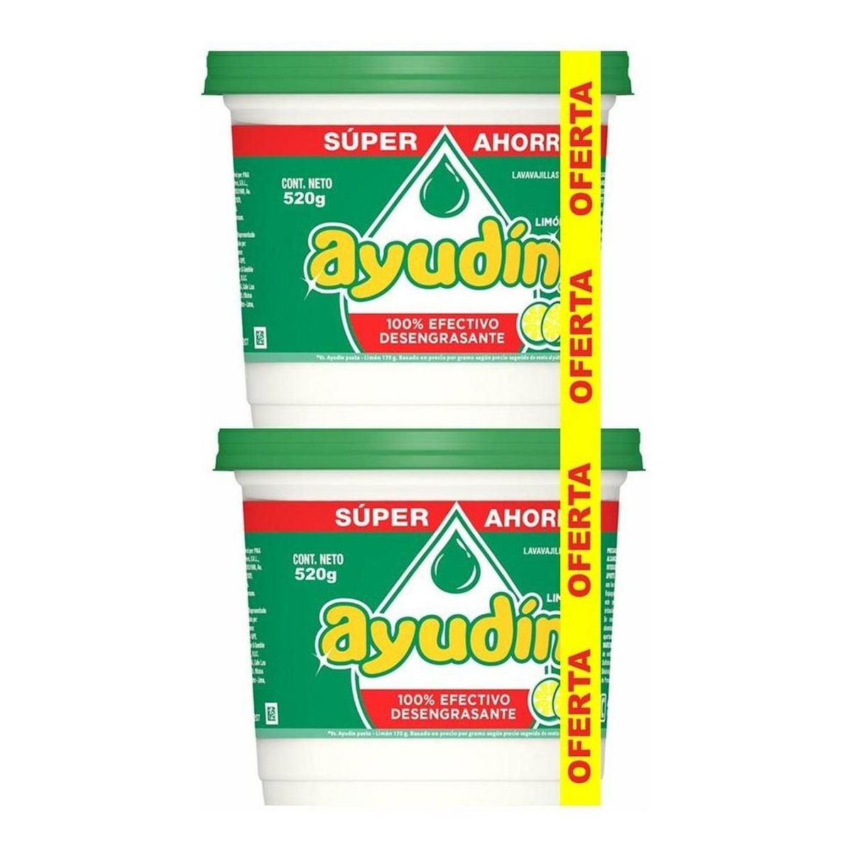 AYUDIN - Lavavajillas en Pasta Ayudín Limón 520g 2 unidades