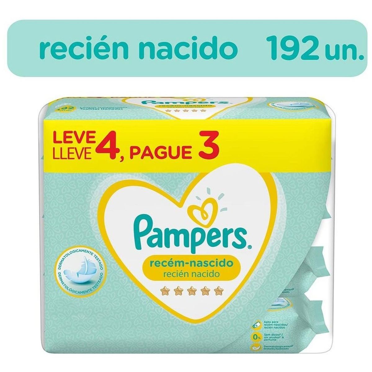 JOHNSONS - Pampers Toallitas Húmedas Recién Nacido 192 unidades