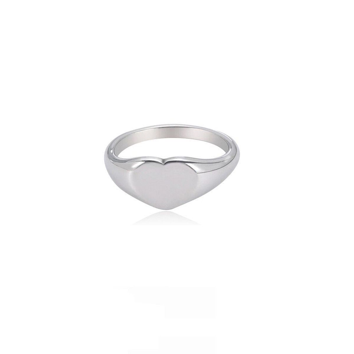 GENERICO - Anillo Mujer Signet Heart Acero Inoxidable