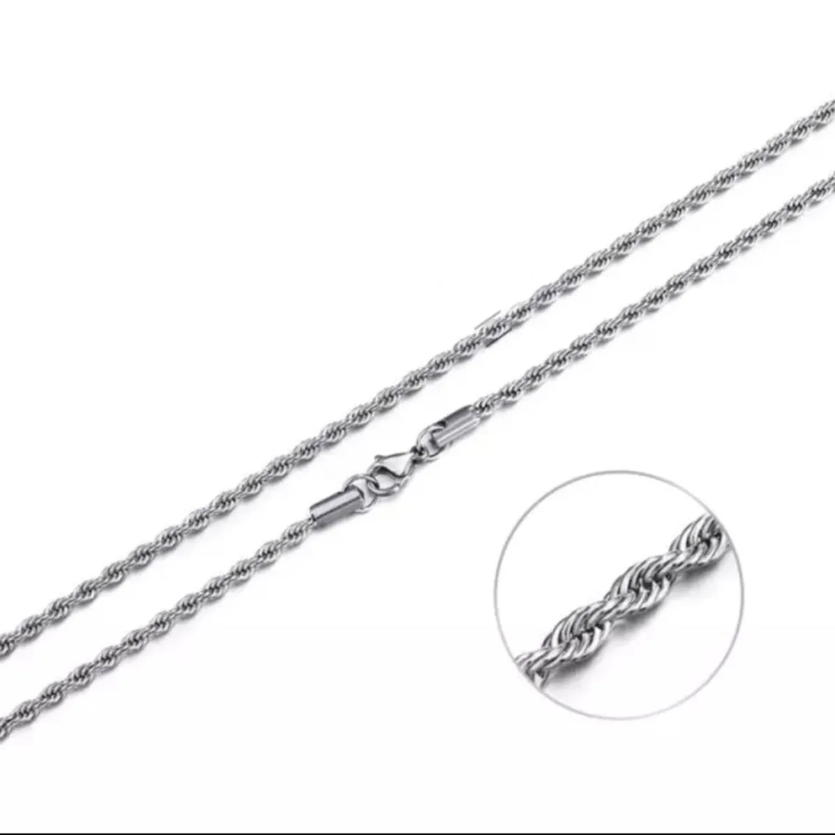 GENERICO - Collar Soga de Acero Inoxidable