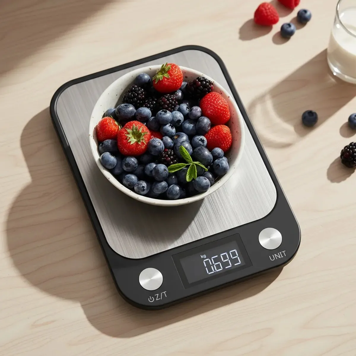 JPSYSTEMS - Balanza gramera portatil metálica 10KG botones táctiles a pilas JBM-45