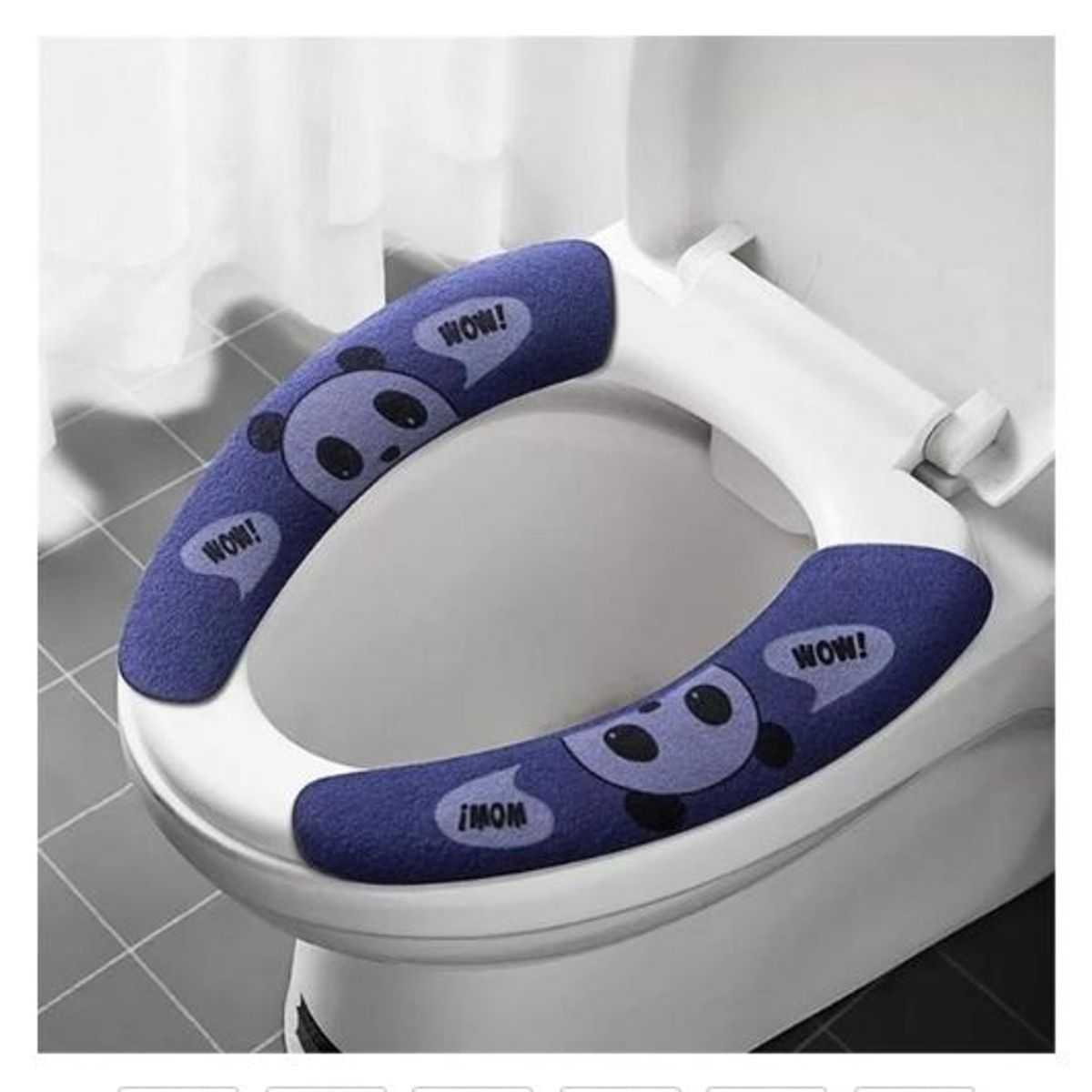 GENERICO - Protector de inodoro Funda de baño con diseño Set x4 pares azul