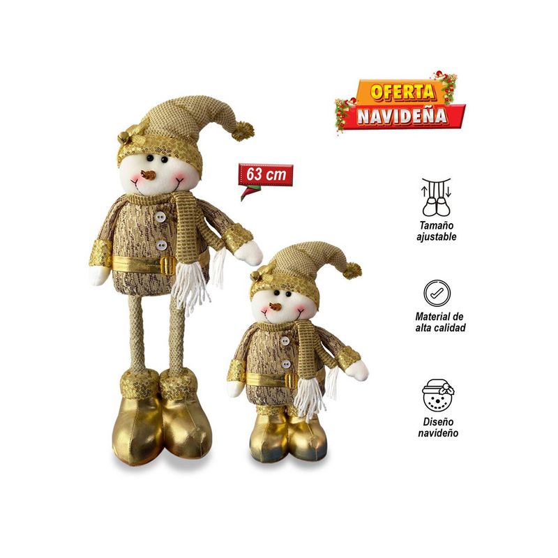 GENERICO - Muñeco Patilarga SNOWMAN MUÑECO DE NIEVE Navidad 63 CM